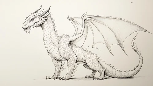 Detailed Dragon Sketch Artwork