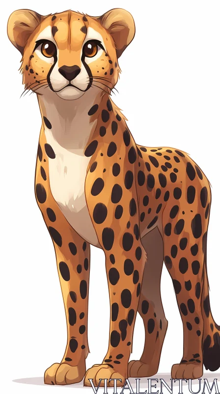 Cheetah Illustration AI Image