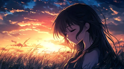 Sunset Serenity Anime Art