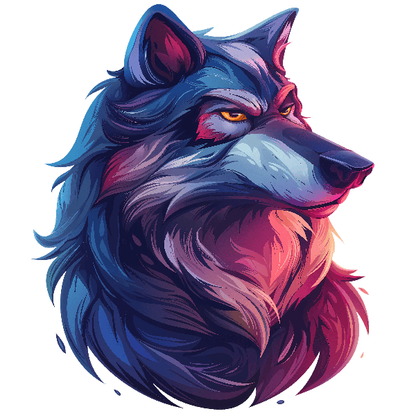 Colorful Wolf Head Artwork POD Design