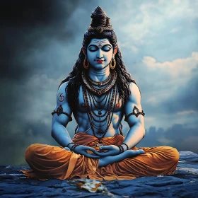 Meditative Shiva Deity Artwork
