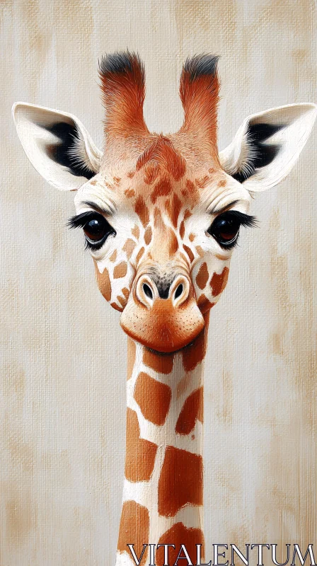 Giraffe Art in Earthy Tones AI Image