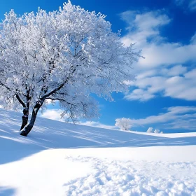 Peaceful Winter Scene with Snow and Trees