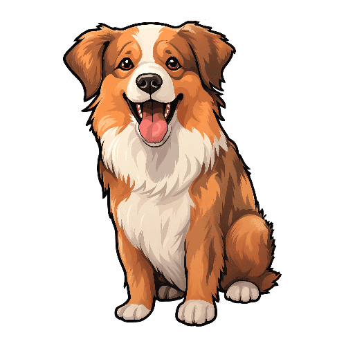 POD Design Cheerful Australian Shepherd Cartoon - Perfect for Apparel