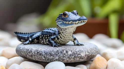 Detailed Alligator Sculpted in Nature