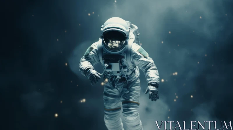AI ART Ethereal Astronaut in Space | Dark Teal | Commercial Imagery