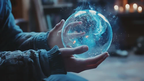 Glowing Sphere Held in Hands