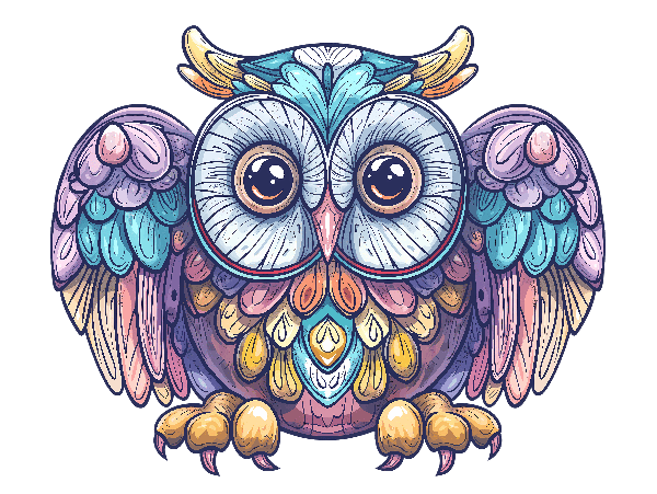 POD Design Whimsical Owl Design for Apparel