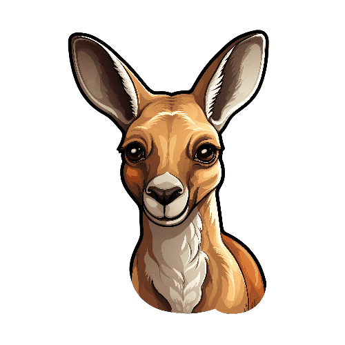 Friendly Cartoon Kangaroo - Perfect for T-shirt Prints POD Design