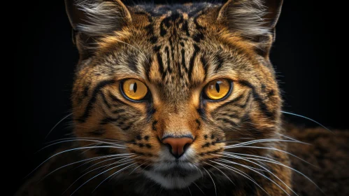 Leopard Cat Chiaroscuro Portraiture in Amber Tones