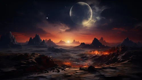 Mysterious Alien World Landscape - Captivating Astronomy Photography
