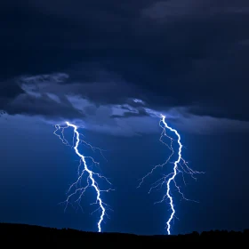 Night Sky Lightning Strike