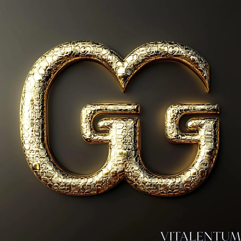 Gold Embossed GG Logo Art AI Image