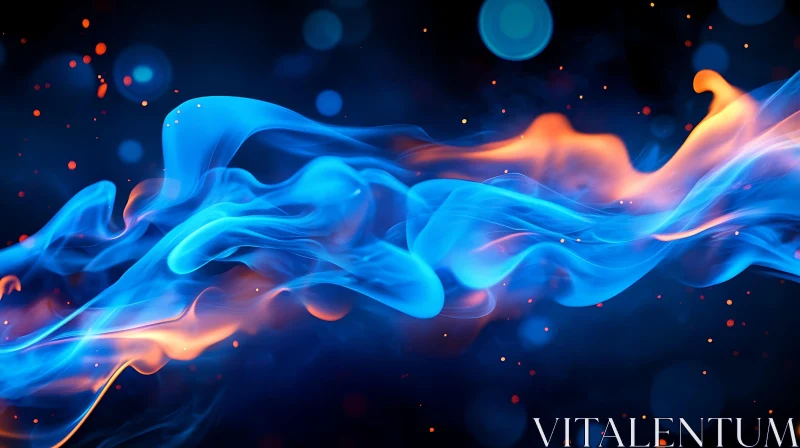 AI ART Swirling Blue and Orange Smoke