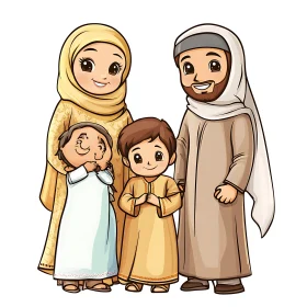 Wholesome Muslim Family Portrait