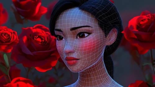 Wireframe Beauty in Bloom