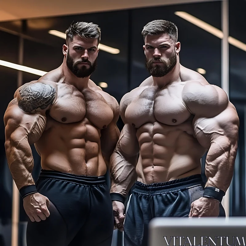 AI ART Two Bodybuilders Posing