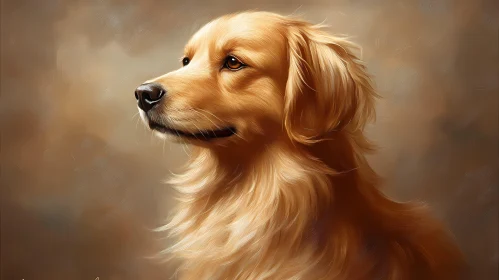 Golden Retriever Artistic Depiction