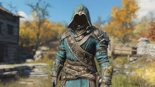 Hooded Assassin in Autumn Setting