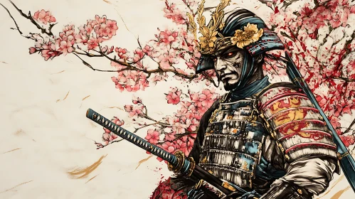 Warrior with Sword and Flowers
