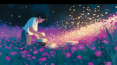 Glowing Flowers Anime