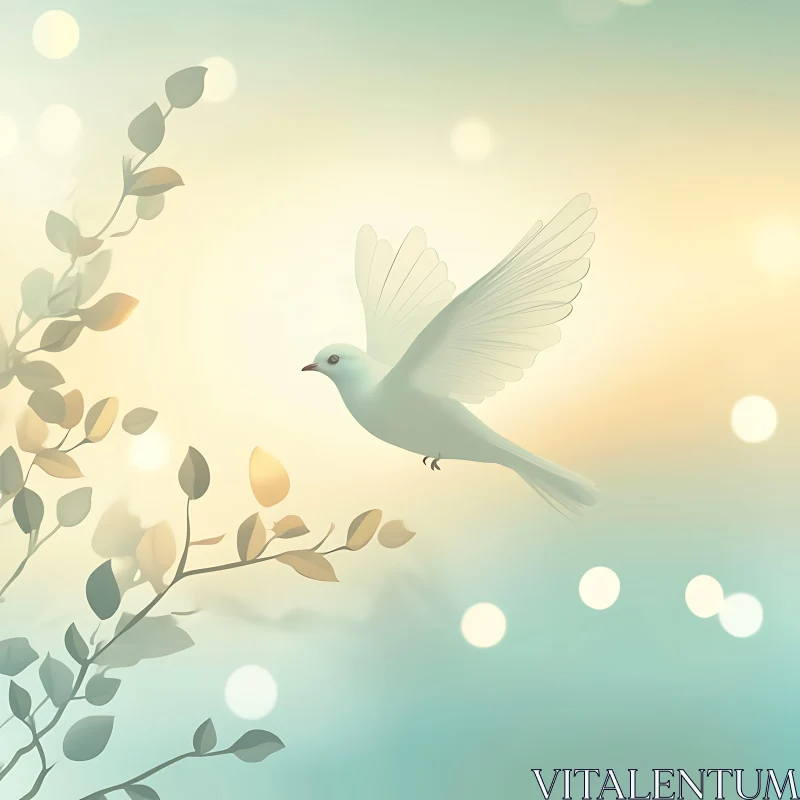 Serene Dove Art: Freedom and Hope AI Image