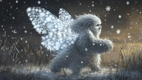 Snowflake Fairy in Winter Scene