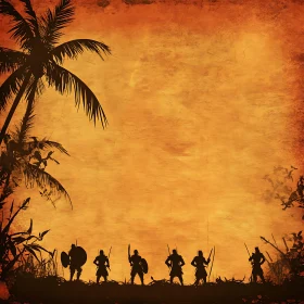 Tropical Warriors at Sunset Artwork