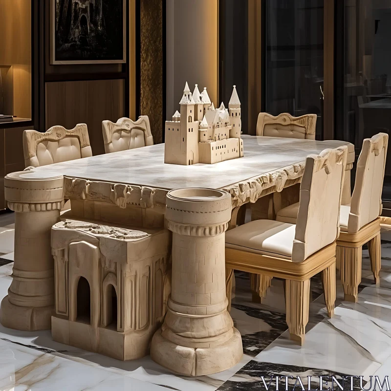 Elegant Castle Dining Set AI Image