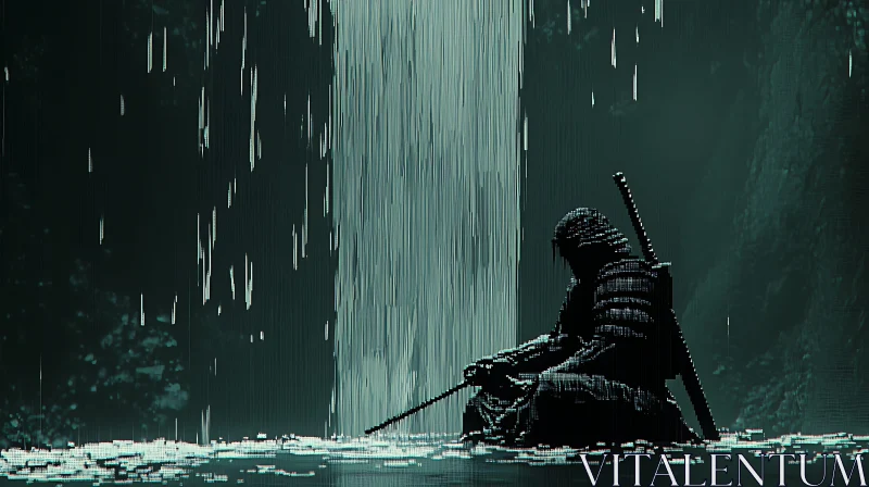 AI ART Rainy Day for a Samurai