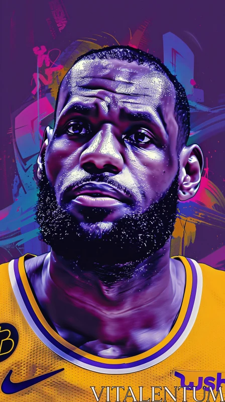 AI ART LeBron James Vibrant Portrait