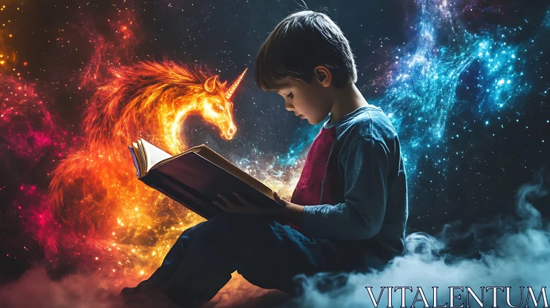 Child's Magical Reading Adventure AI Image