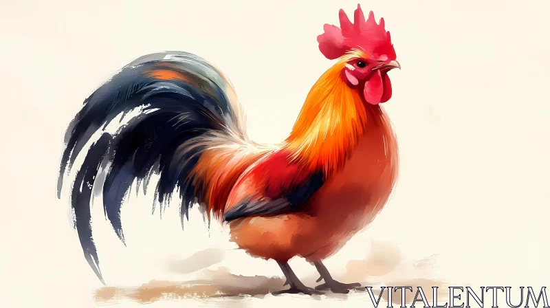 AI ART Colorful Rooster Illustration