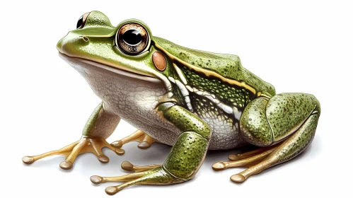 Expressive Green Frog Illustration
