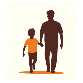 Silhouette of Father and Son