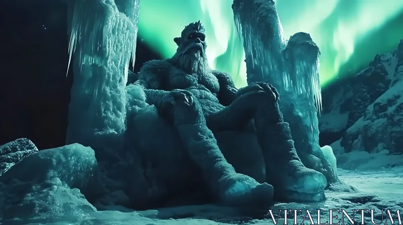 Frozen Giant in Arctic Landscape AI Image