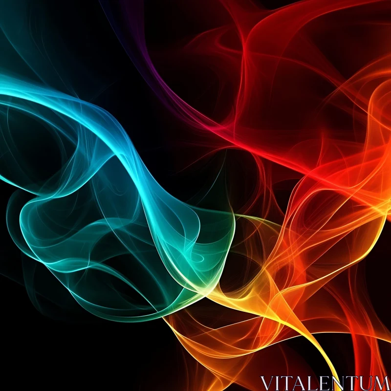 Colorful Smoke Swirls Abstract Art AI Image