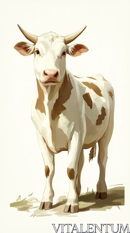 Artistic Cow Portrait AI Image