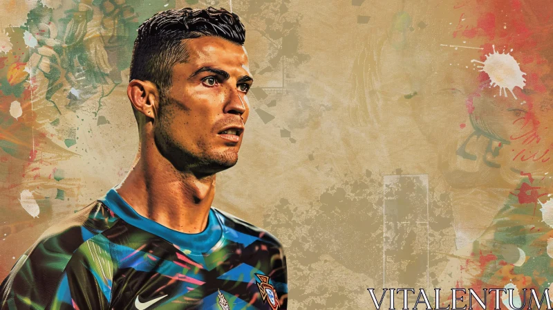 AI ART Focused Cristiano Ronaldo in Digital Art