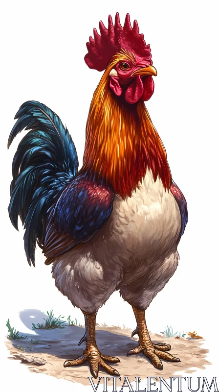 Colorful Rooster Imagery AI Image