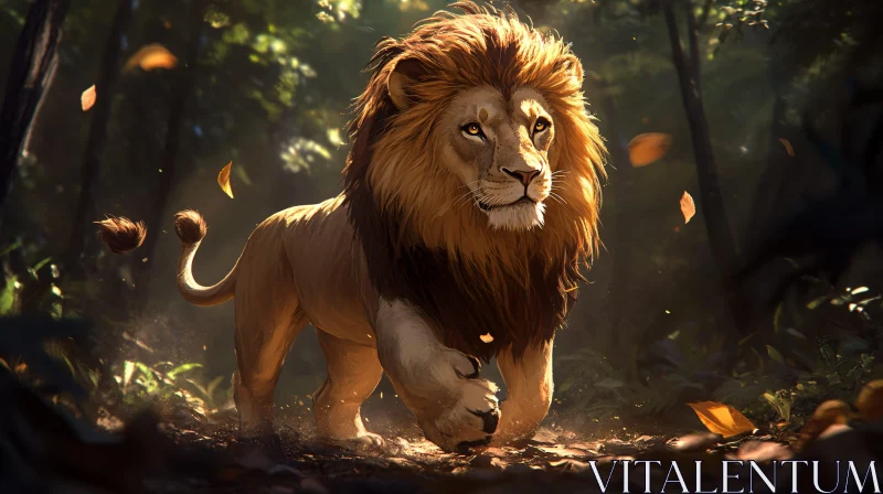 King of the Jungle in Golden Light AI Image