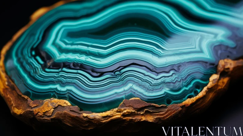Agate Slice on Wood - Gleaming with Nature's Beauty AI Image