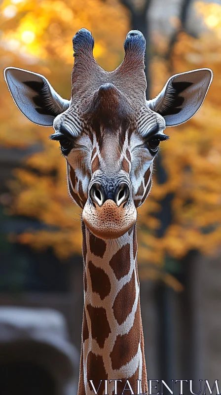 Elegant Wildlife Giraffe Close-Up AI Image