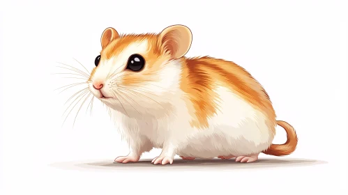 Cute Orange and White Hamster Art