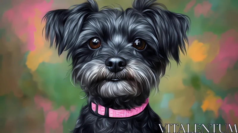 Artistic Dog Portrait in Pastels AI Image