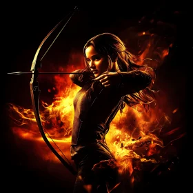 Woman Archer with Bow and Arrow