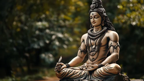 Serene Statue in Meditation Pose