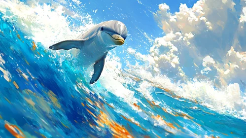 Dolphin in Ocean Art