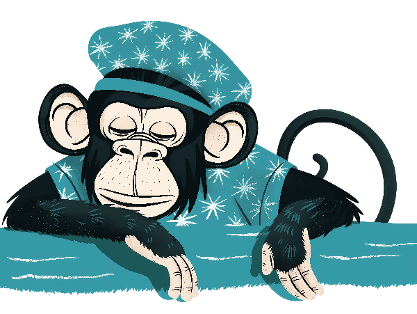 Cute Monkey Illustration for T-Shirt POD Design