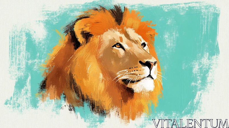 AI ART Lion in Painterly Style